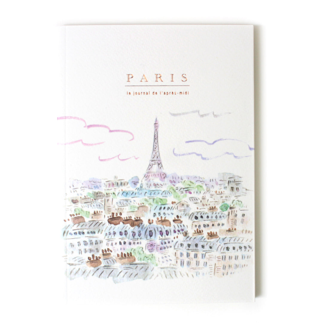 L'apres-Midi Travel Journal 128p. France Paris City Blue White Background Photo