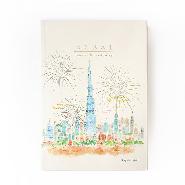 L'apres-Midi Travel Journal 128p. Arab Emirates Dubai Burj Khalifa White Background Photo