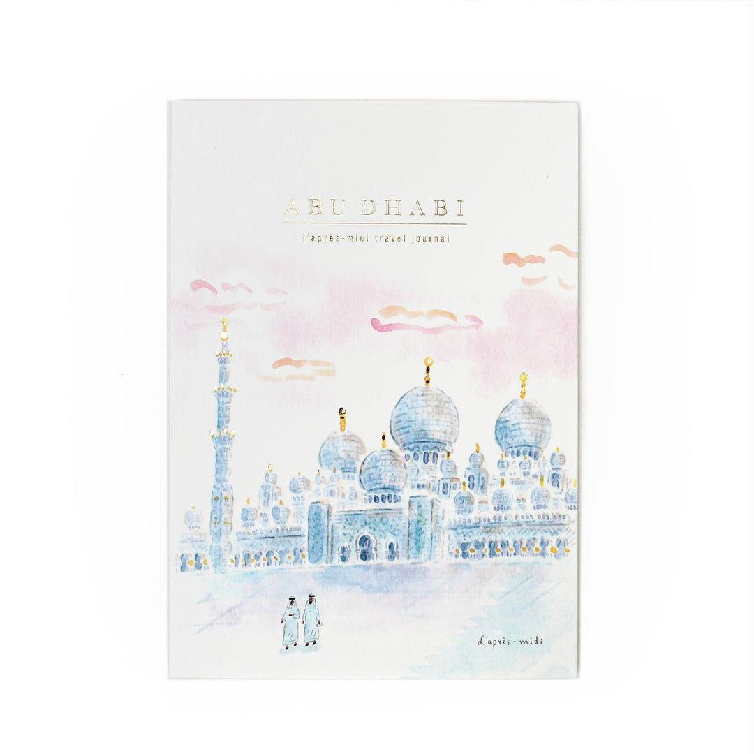 L'apres-Midi Travel Journal 128p. Arab Emirates Abu Dhabi Grand Mosque White Background Photo