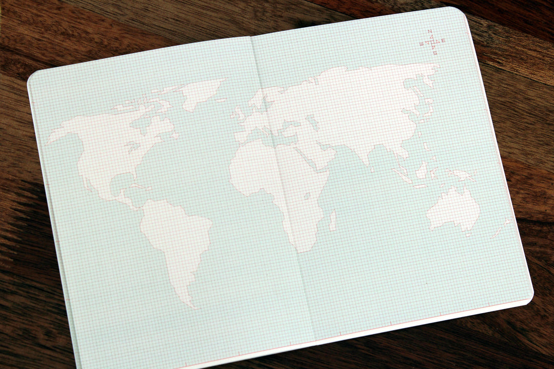 Paperways Compat Notebook World Map Mint Inside Photo