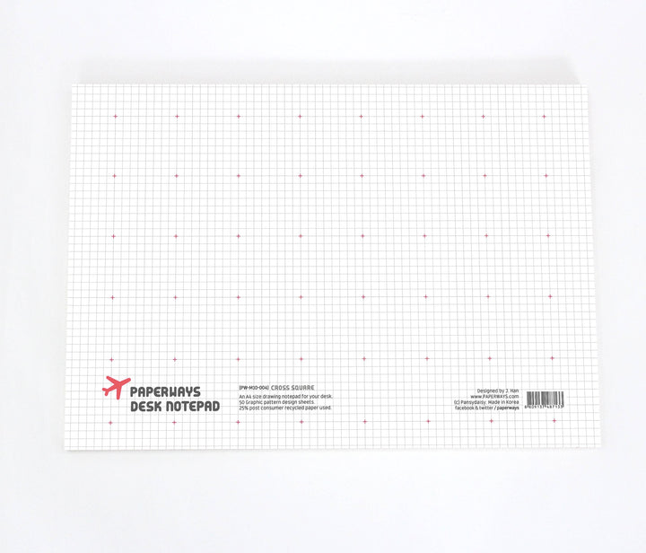 Paperways A4 Desk Note Pad Cross Grid White Background Photo