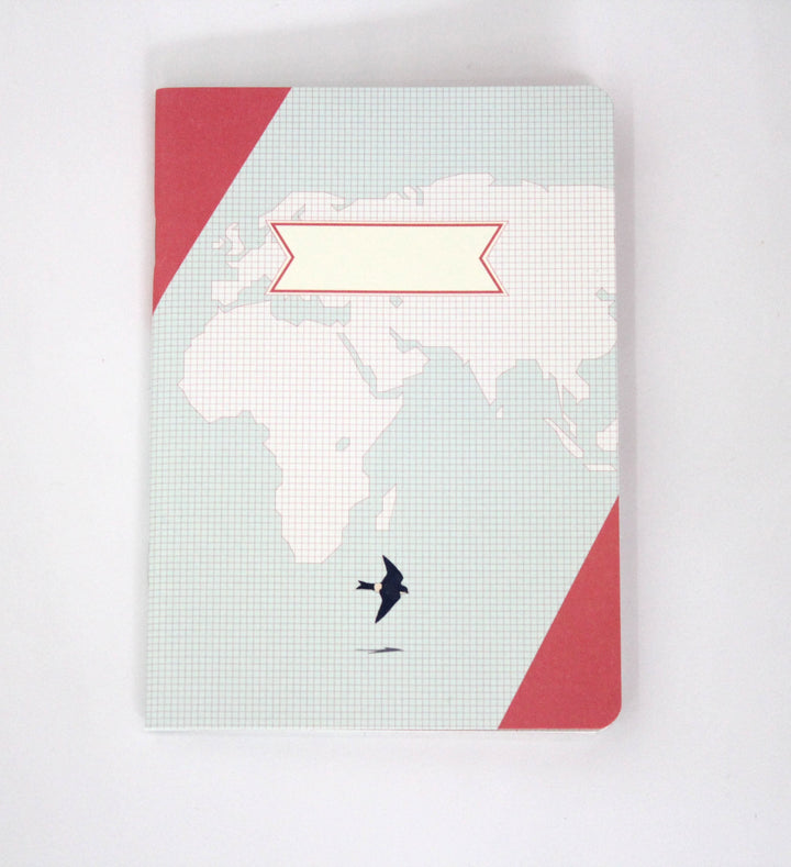 Paperways Compat Notebook World Map Pink White Background Photo